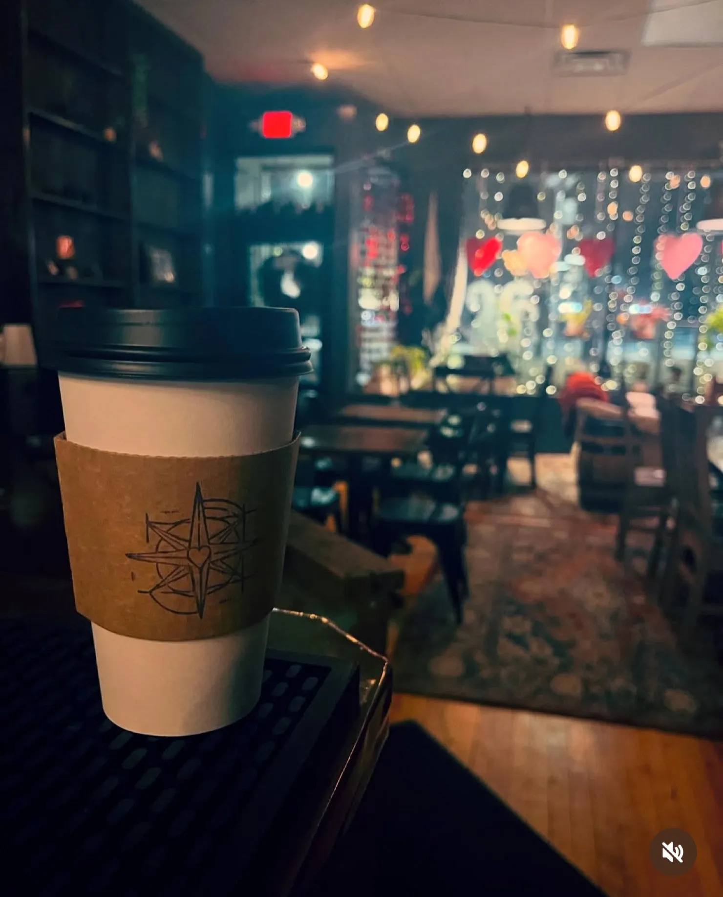 Coffee cup in dark ambiance
